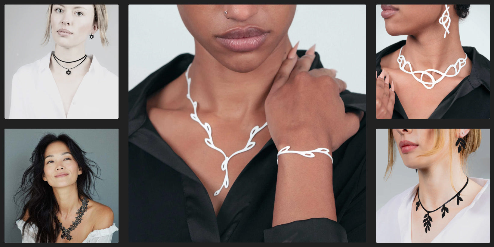 Necklaces | Lightweight Verdasil | Black and White Performance
