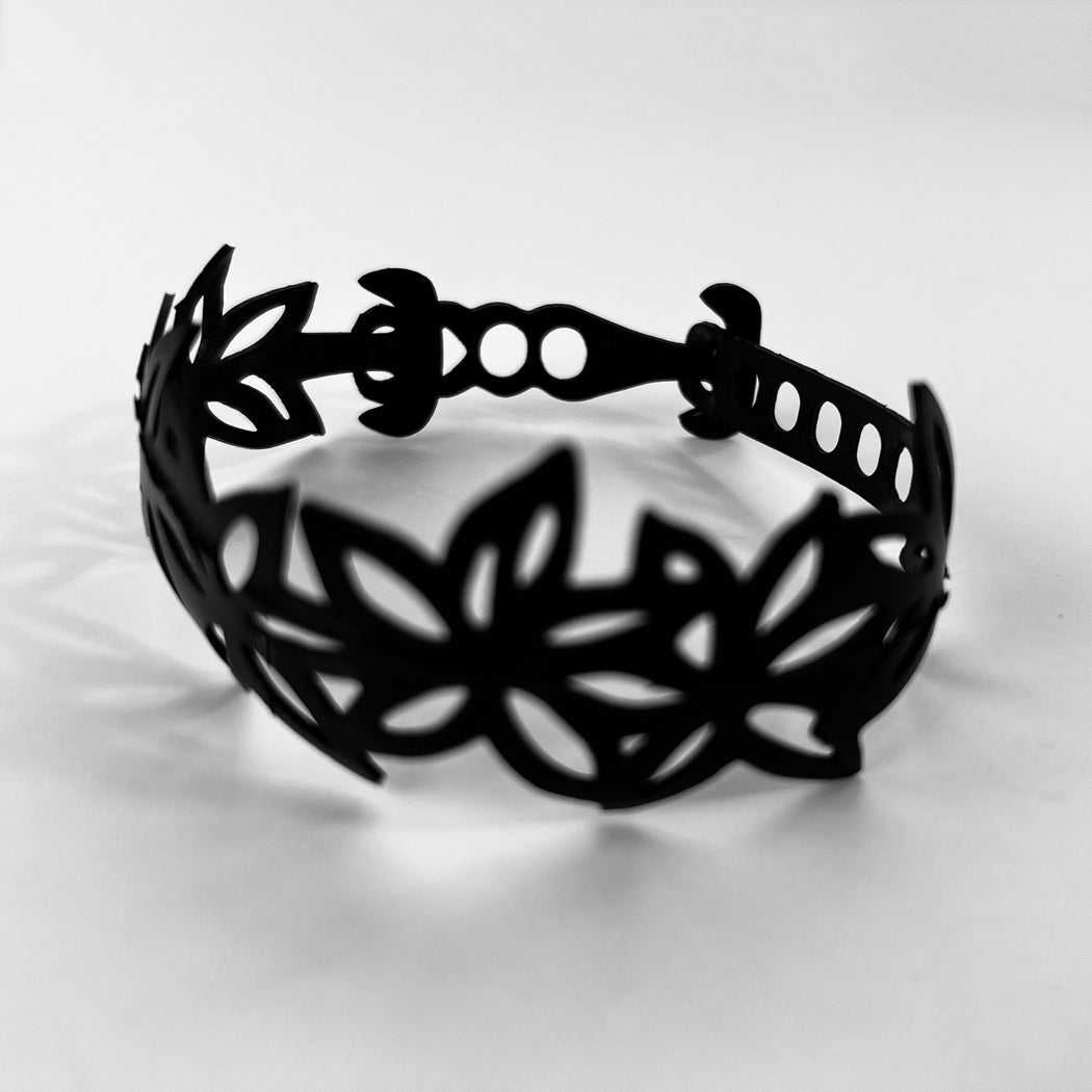 Front view of bracelet with Cut-to-Size Bicycle Tube Bracelet Extender | Sustainable Fashion Jewelry | Kaden & Kai