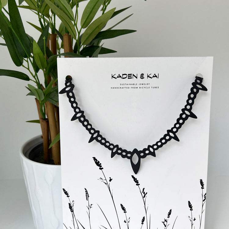 Fierce Tribal Necklace on Display Card | Upcycled Necklace | Kaden & Kai