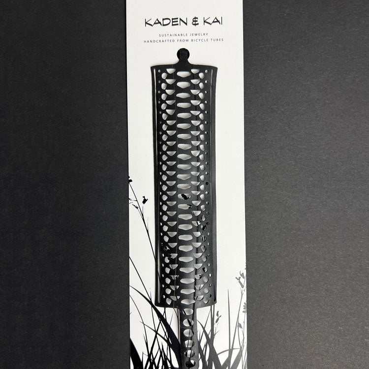Snakeskin Bicycle Tube Bracelet on Display Card | Sustainable Fashion Jewelry Designed by Kaden & Kai