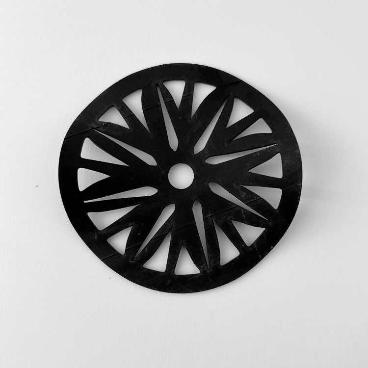 Black Floral Coaster close-up | Made from Verdasil | Kaden & Kai