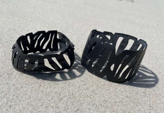 Faux Zebra Bicycle Tube Bracelet