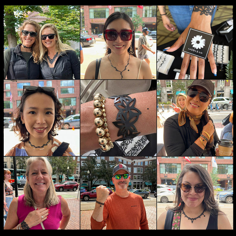 Kaden & Kai Sweet Ivy V Bicycle Tube Necklace on the Runway 