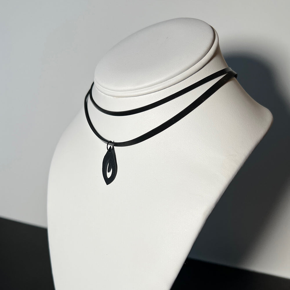 Annemiek Necklace handcrafted in Black Verdasil™, Verdari™ collection — Designed For Motion. Performance jewelry by KADEN & KAI®.