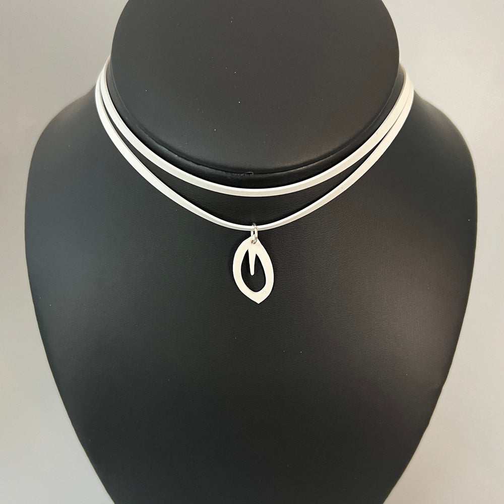 Annemiek Necklace handcrafted in White Verdasil™, Verdari™ collection — Designed For Motion. Performance jewelry by KADEN & KAI®.