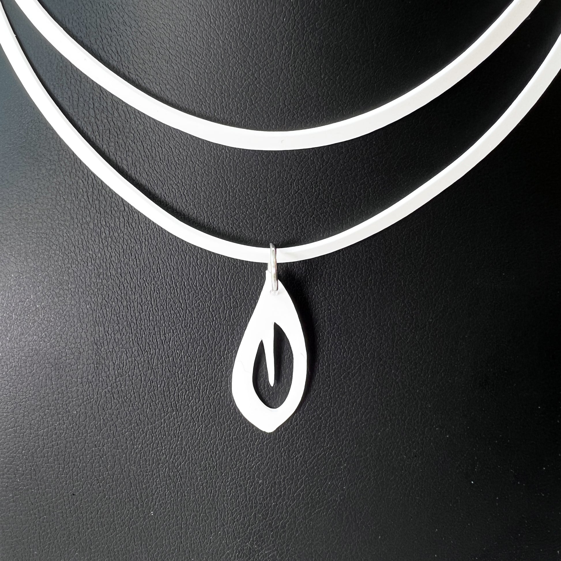 Annemiek_Eclipse_Double_Corded_Necklace_Closeup_White_Verdasil | Verdari Performance Jewelry |  KADEN & KAI®