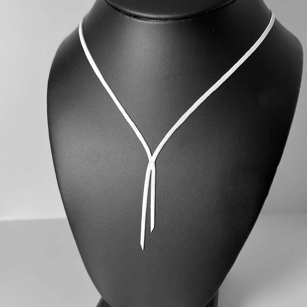 Astra Lariat Necklace handcrafted in White Verdasil®| Verdari - Designed for Motion | Sustainable Fashion Jewelry |  KADEN & KAI®