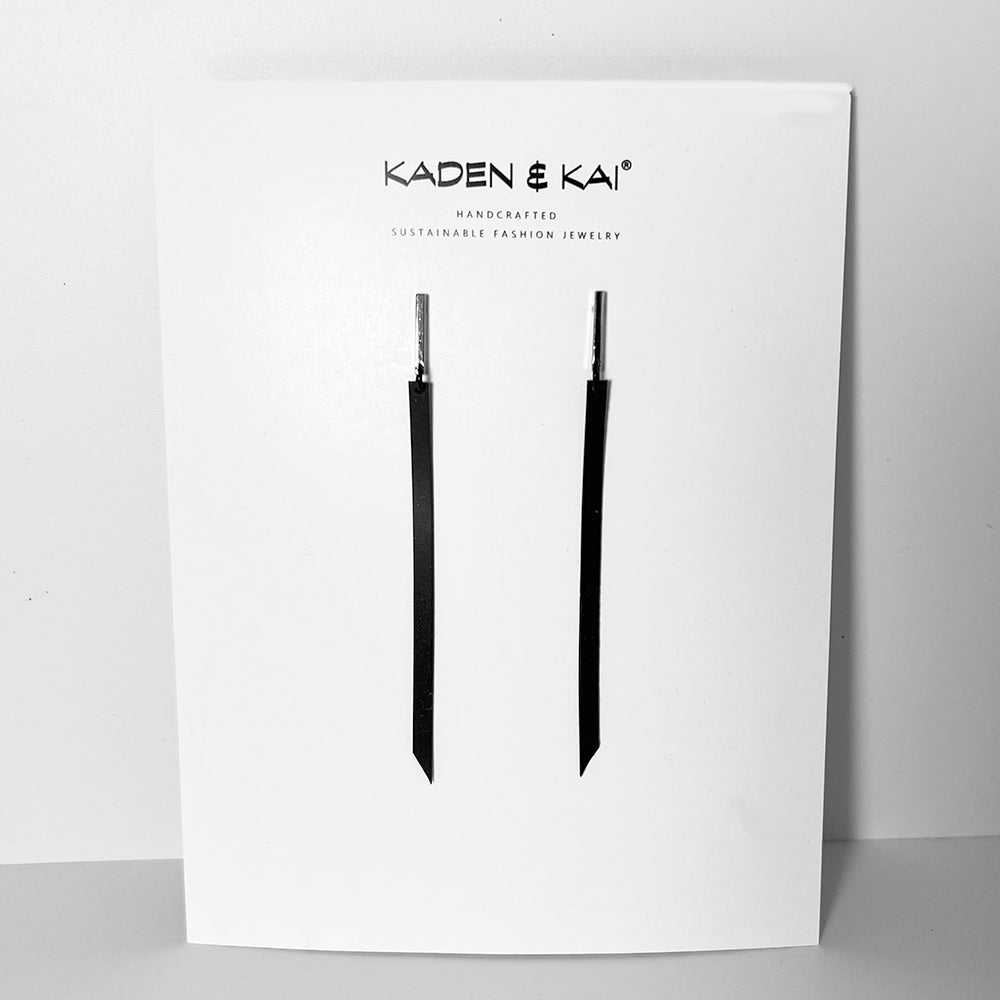 Astra Earrings handcrafted in Black Verdasil® | Verdari - Designed for Motion | Sustainable Fashion Jewelry |  KADEN & KAI®
