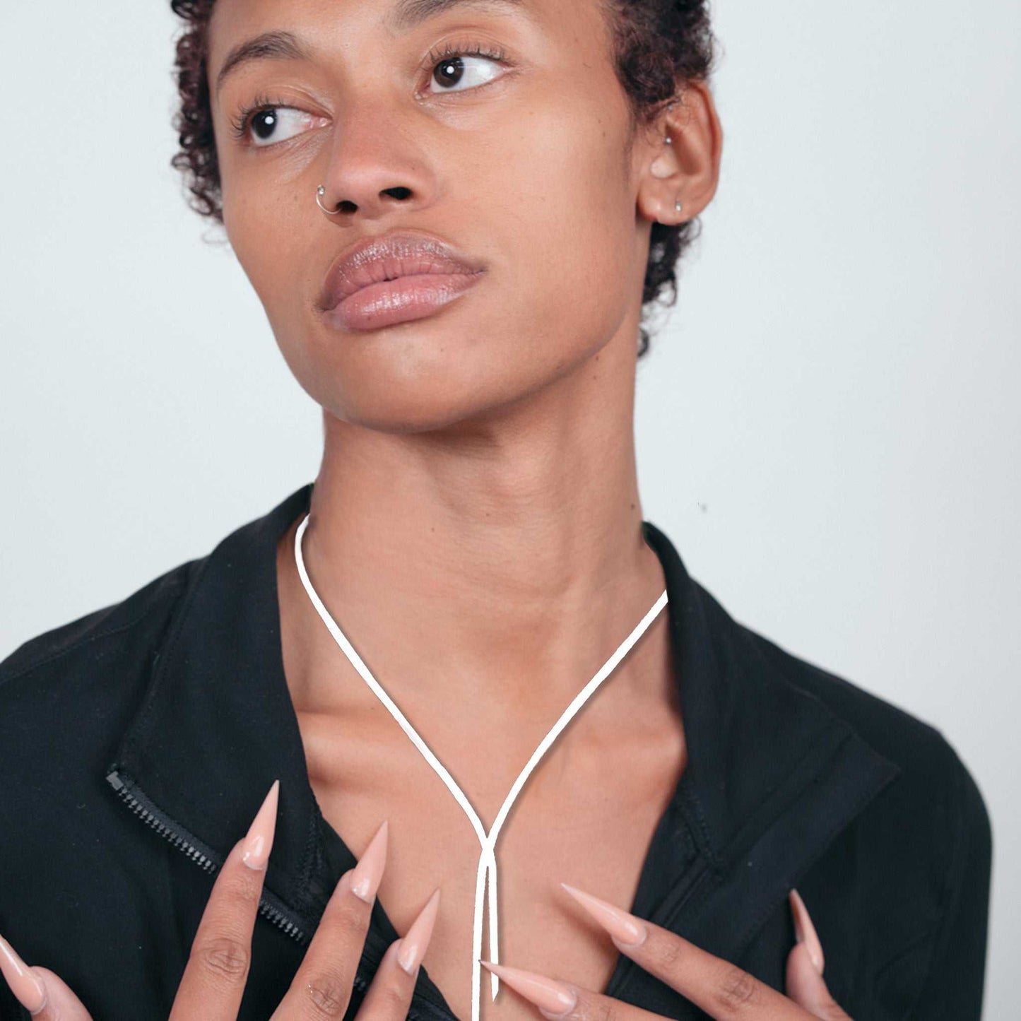 Astra Lariat Necklace handcrafted in White Verdasil®| Verdari - Designed for Motion | Sustainable Fashion Jewelry |  KADEN & KAI®