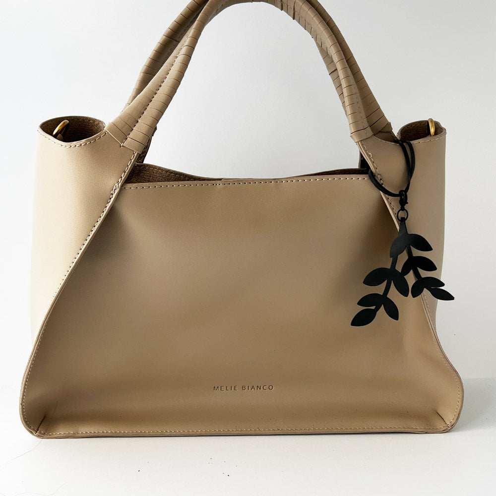 Cascading Vine Bag Charm keychains handcrafted from upcycled bicycle tubes.