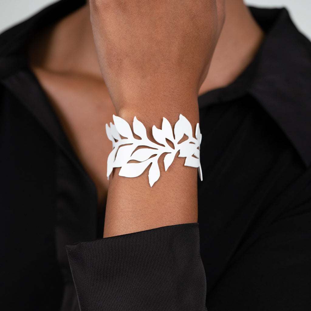 Cascading Vine Bracelet handcrafted in White Verdasil® | Verdacious - Bold By Design | Sustainable Fashion Jewelry |  KADEN & KAI®