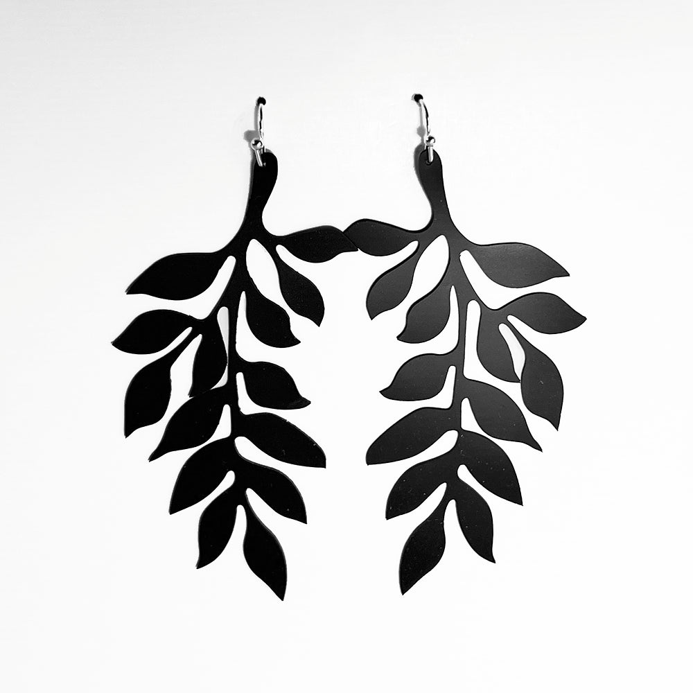 Cascading Vine Earrings handcrafted in Black Verdasil® | Verdacious - Bold By Design | Sustainable Fashion Jewelry |  KADEN & KAI®