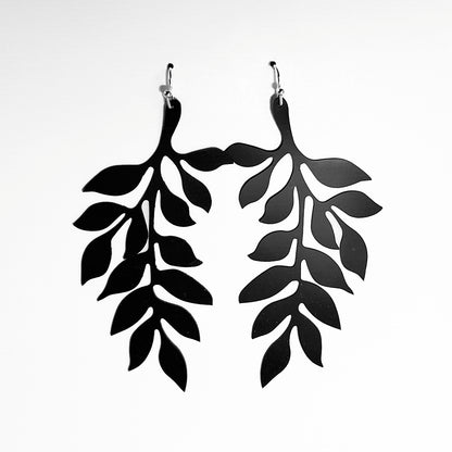 Cascading Vine Earrings handcrafted in Black Verdasil® | Verdacious - Bold By Design | Sustainable Fashion Jewelry |  KADEN & KAI®