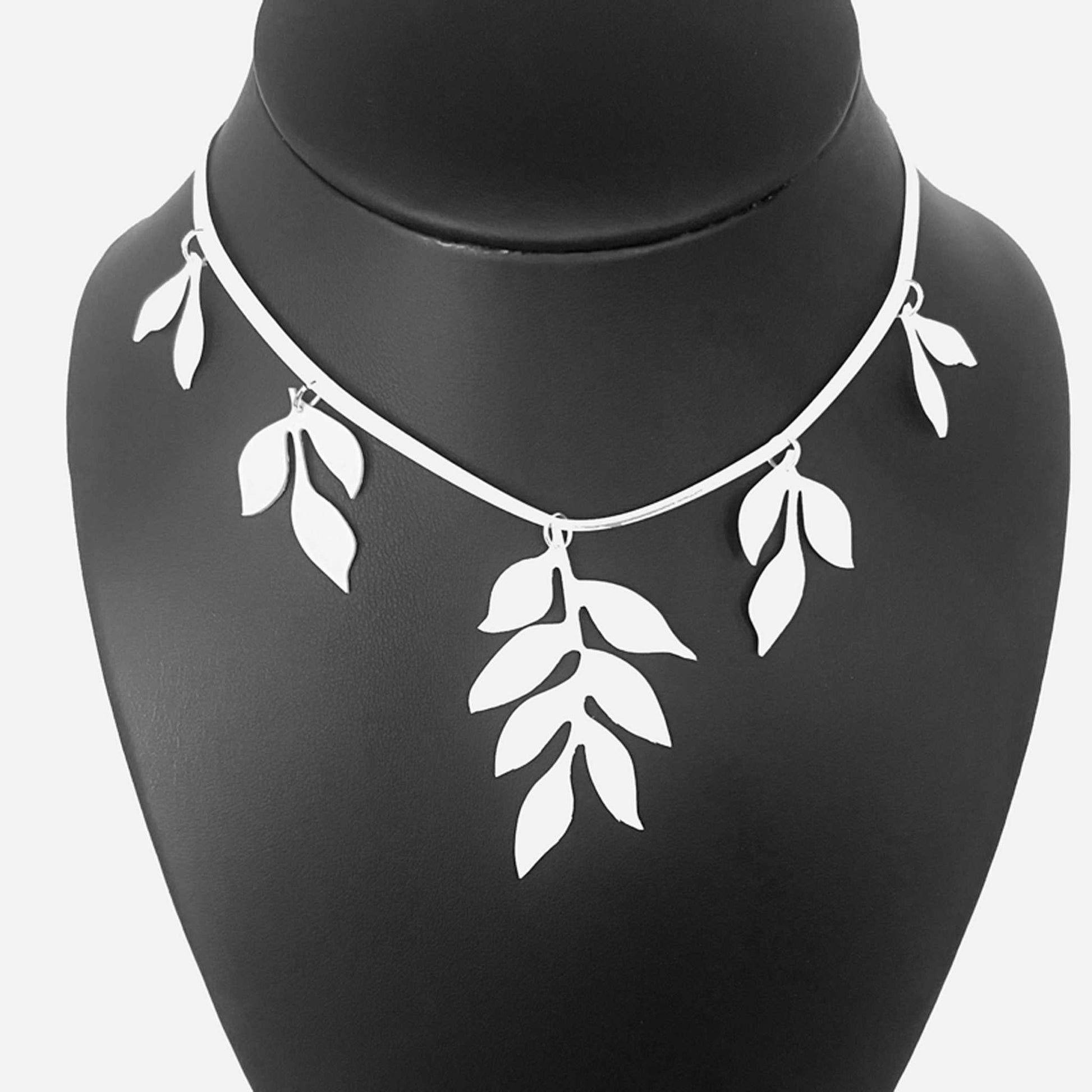 Cascading Vine Charm Necklace handcrafted in White Verdasil® | Verdacious - Bold By Design | Sustainable Fashion Jewelry |  KADEN & KAI®