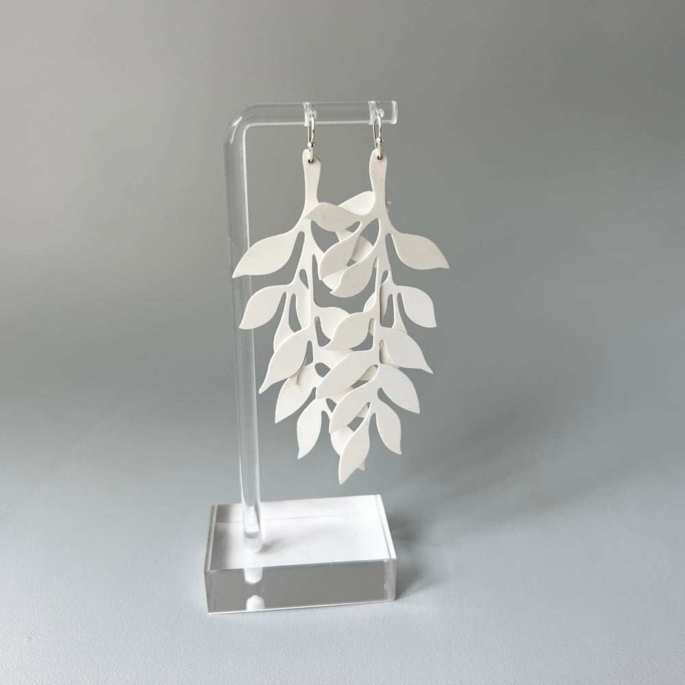 Cascading Vine Earrings handcrafted in White Verdasil® | Verdacious - Bold By Design | Sustainable Fashion Jewelry |  KADEN & KAI®