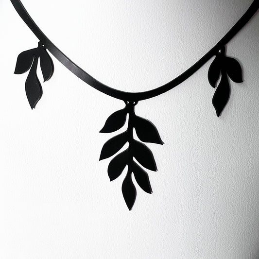 Cascading Vine Charm Necklace handcrafted in Black Verdasil® | Verdacious - Bold By Design | Performance Jewelry |  KADEN & KAI®