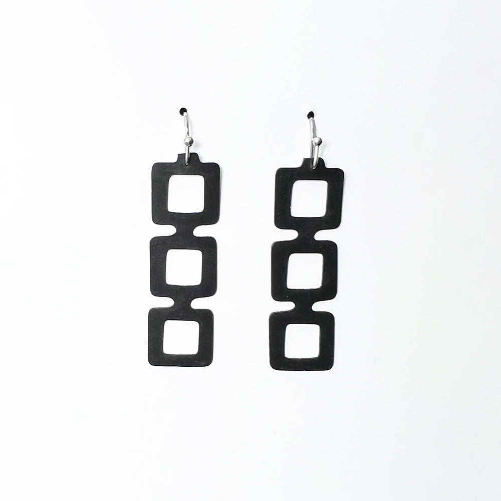 Chain Reaction Earrings handcrafted in Black Verdasil® | Verdalure - Designs That Elevate | Performance Jewelry |  KADEN & KAI®