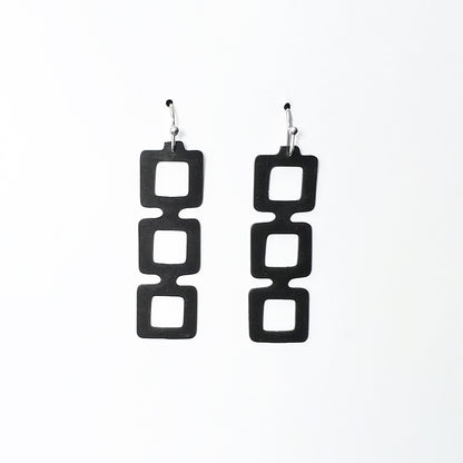 Chain Reaction Earrings handcrafted in Black Verdasil® | Verdalure - Designs That Elevate | Performance Jewelry |  KADEN & KAI®