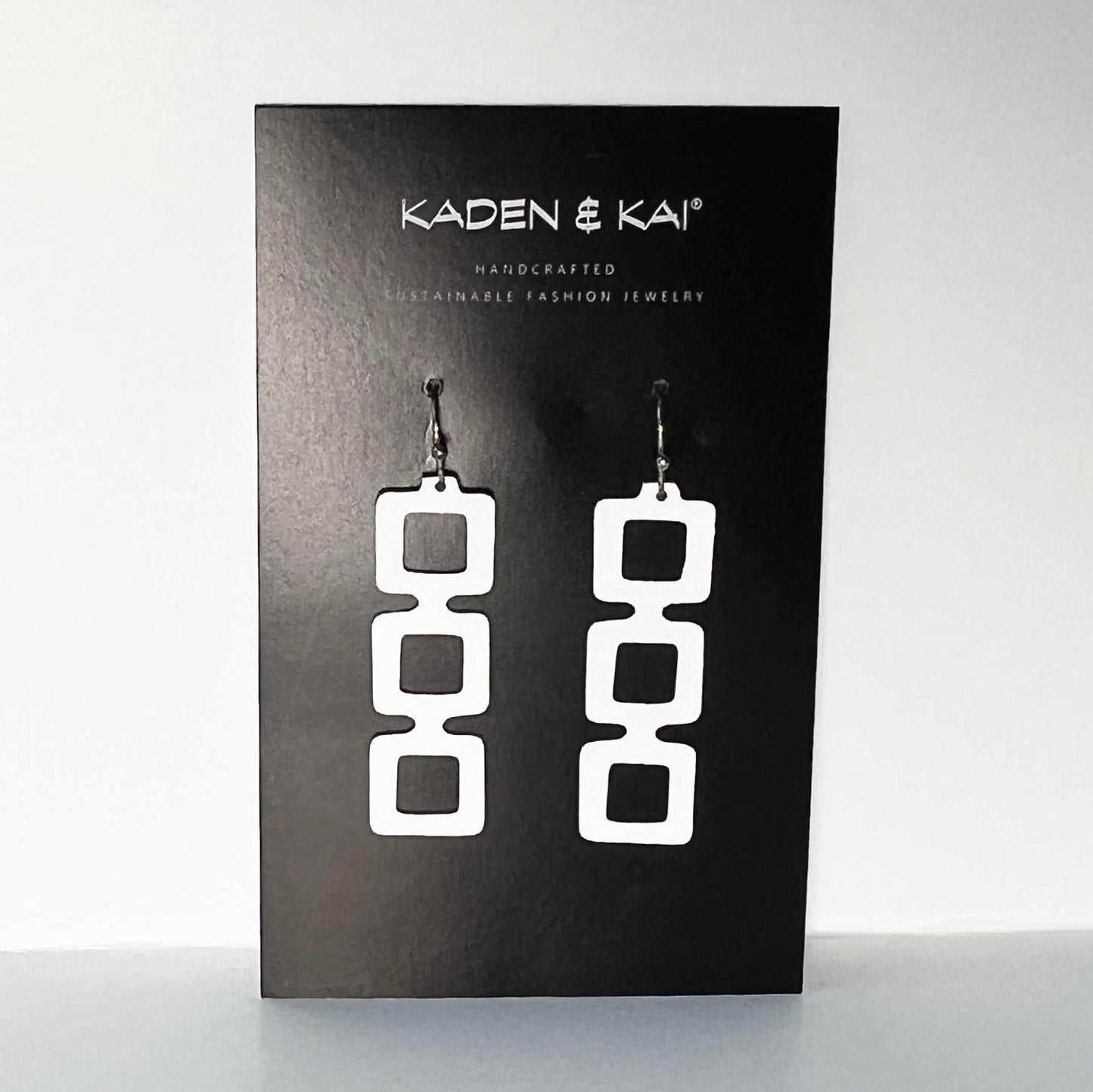 Chain Reaction Earrings handcrafted in White Verdasil® | Verdalure - Designs That Elevate | Performance Jewelry |  KADEN & KAI®