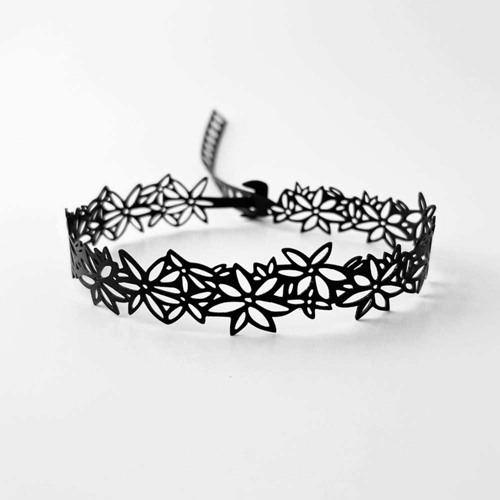 Daisy Choker handcrafted in Black Verdasil® | Verdalure - Designs That Elevate | Sustainable Fashion Jewelry |  KADEN & KAI®
