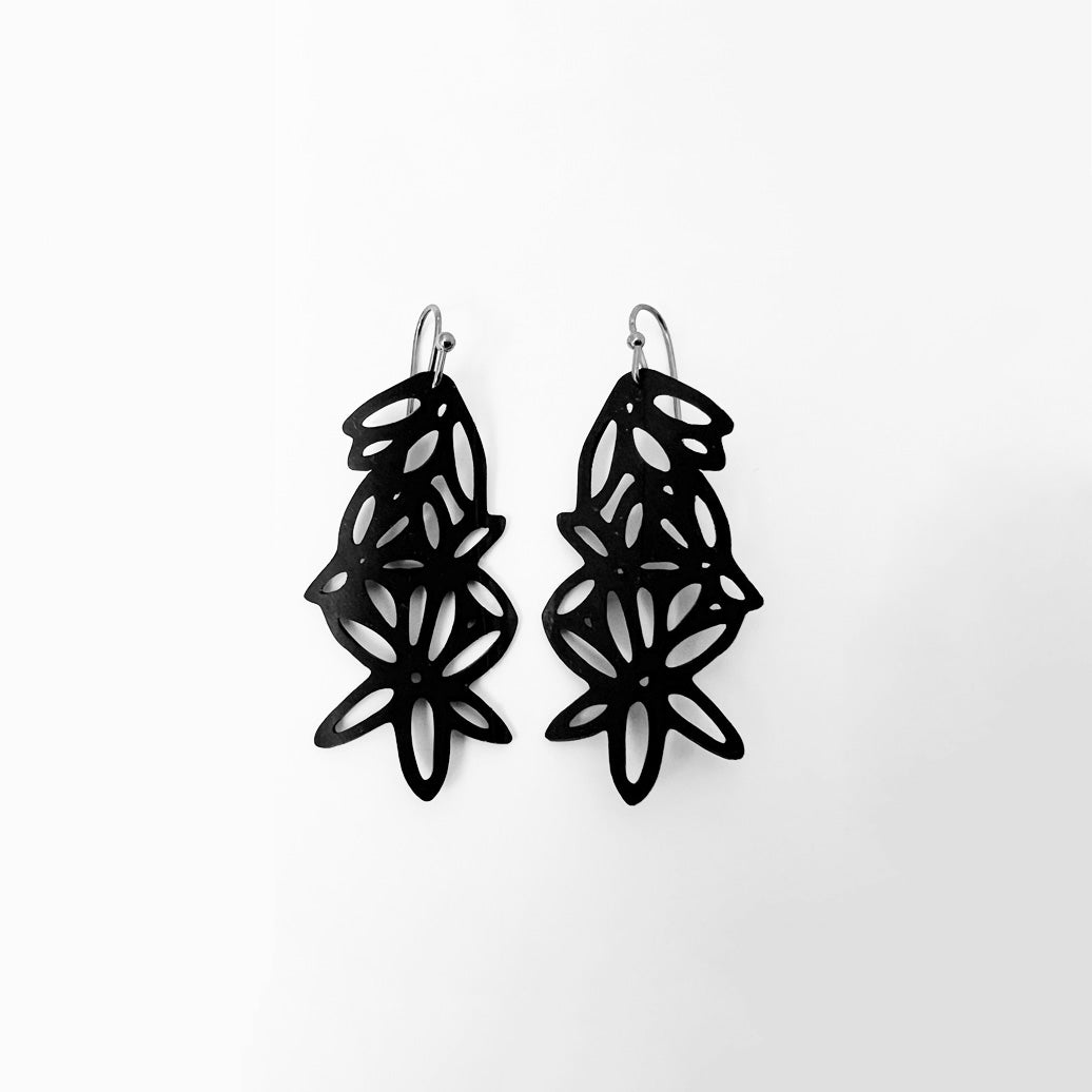 Daisy Earrings handcrafted in Black Verdasil® | Verdalure - Designs That Elevate | Performance Jewelry |  KADEN & KAI®