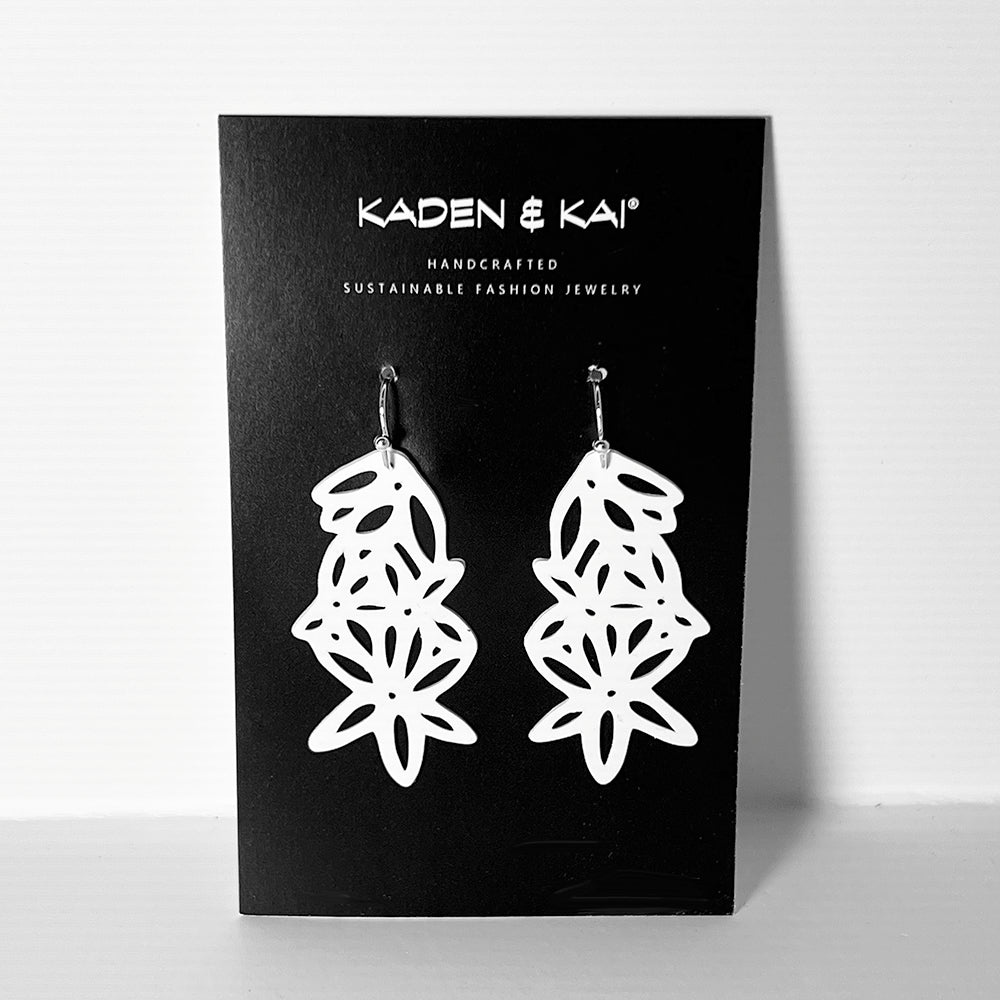Daisy Earrings handcrafted in White Verdasil® | Verdalure - Designs That Elevate | Performance Jewelry |  KADEN & KAI®