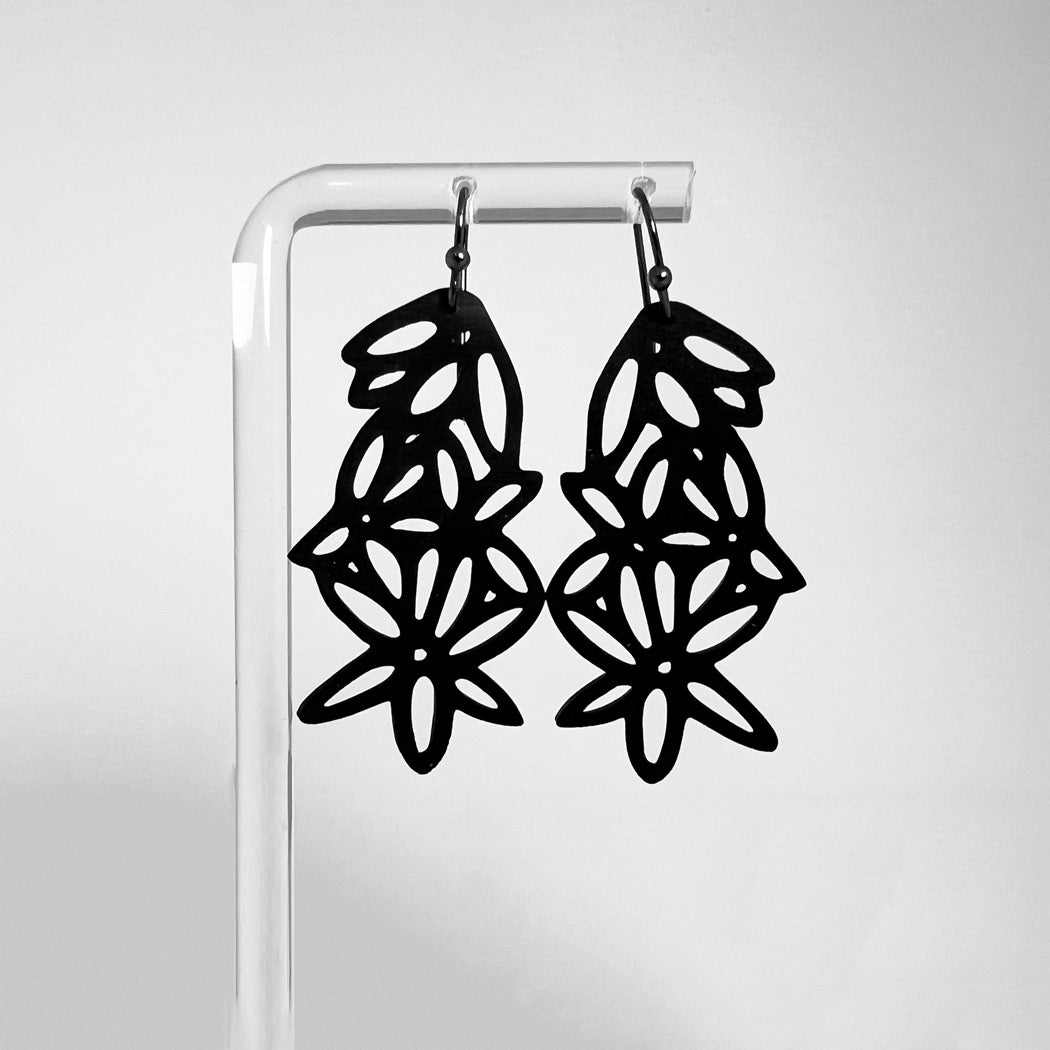 Daisy Earrings handcrafted in Black Verdasil® | Verdalure - Designs That Elevate | Performance Jewelry |  KADEN & KAI®
