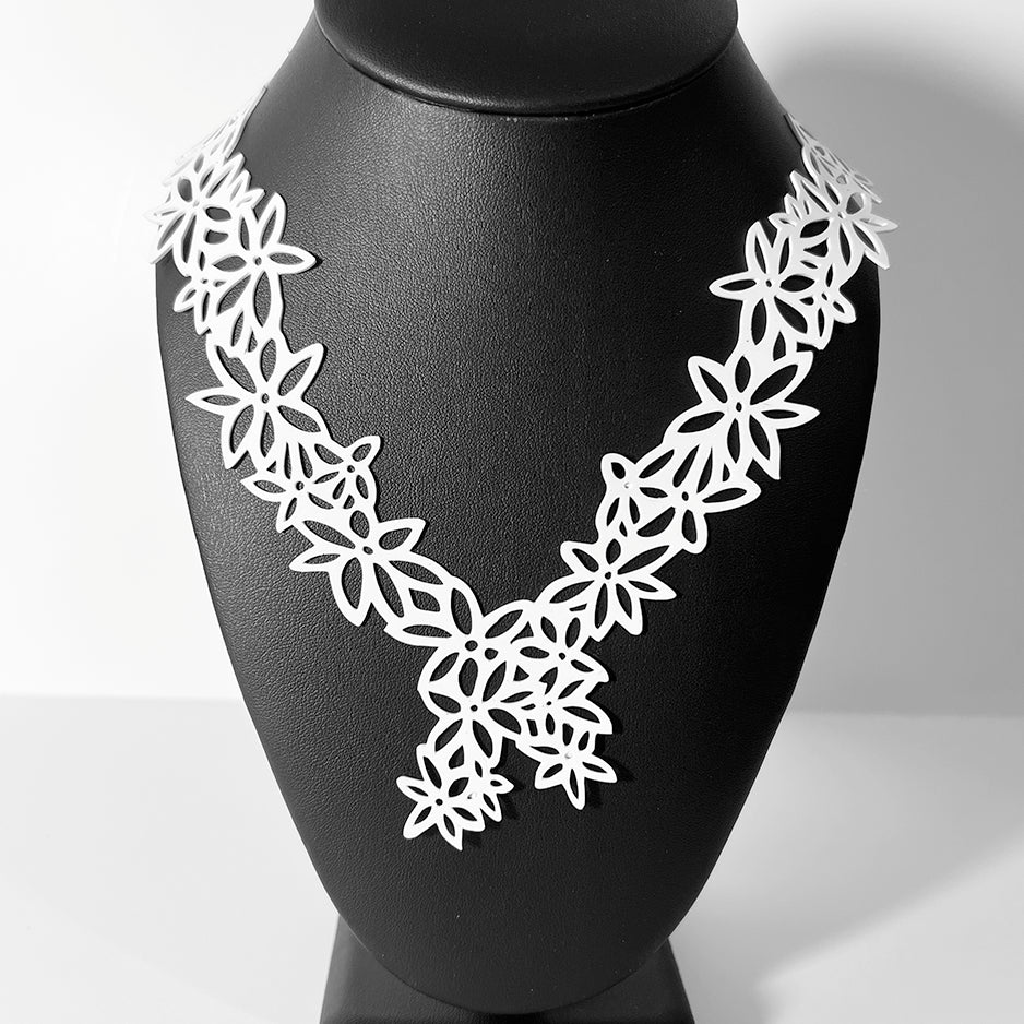 Daisy Necklace handcrafted in White Verdasil® | Verdari Performance Jewelry |  KADEN & KAI®
