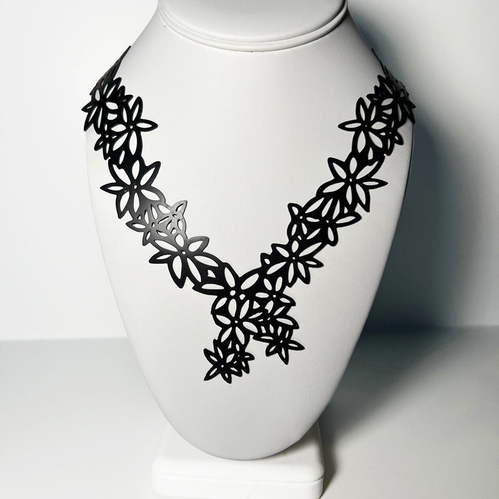 Daisy Necklace handcrafted in Black Verdasil® | Verdari Performance Jewelry |  KADEN & KAI®