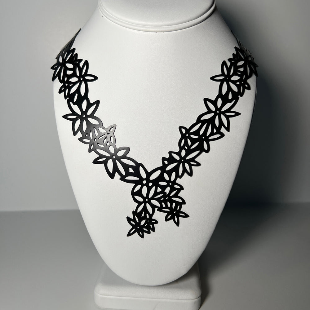 Daisy Necklace handcrafted in Black Verdasil® | Verdacious - Bold By Design | Performance Jewelry |  KADEN & KAI®