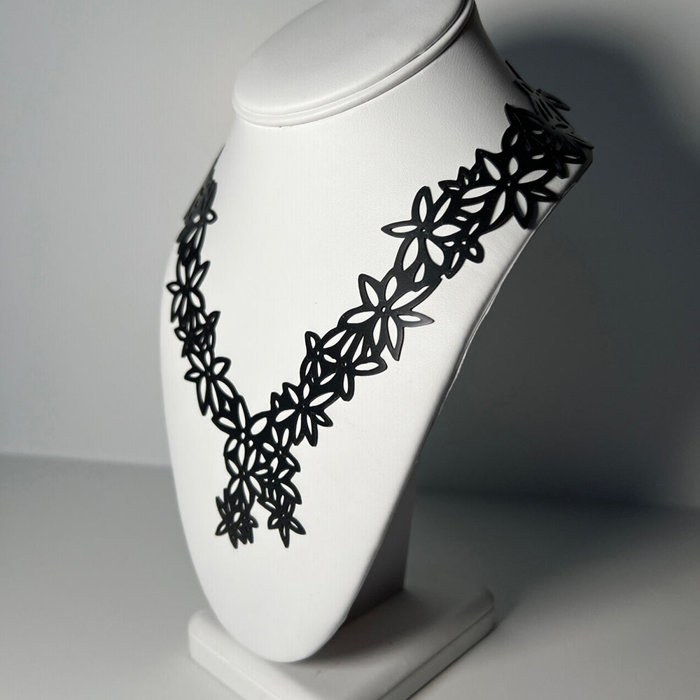 Daisy Necklace handcrafted in Black Verdasil® | Verdacious - Bold By Design | Performance Jewelry |  KADEN & KAI®