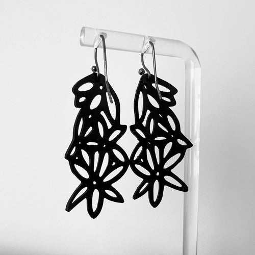 Daisy Bicycle Tube Earrings on Stand | Sustainable Fashion Jewelry | Kaden & Kai