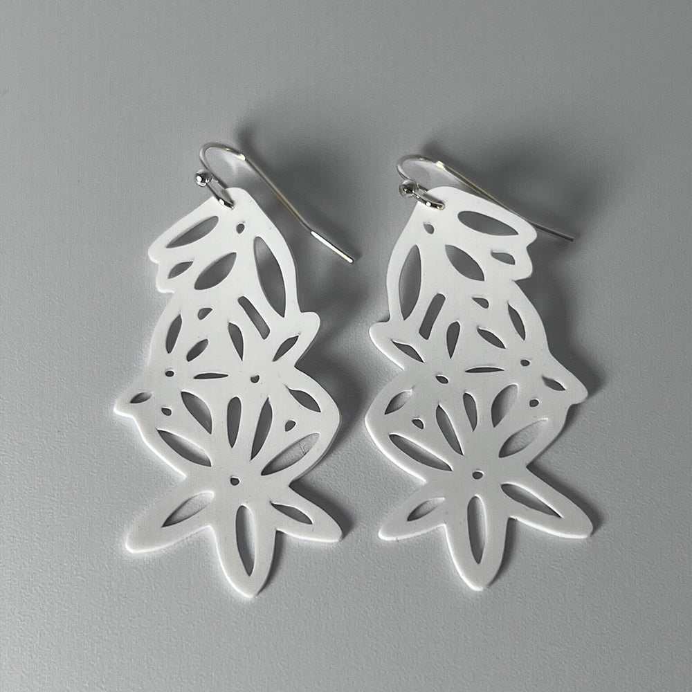 Daisy Earrings handcrafted in White Verdasil® | Verdalure - Designs That Elevate | Performance Jewelry |  KADEN & KAI®