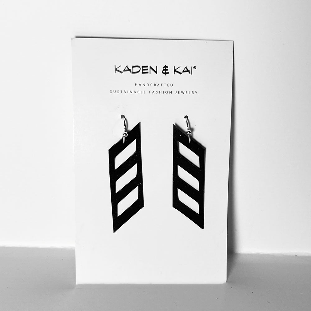 Diver Down Earrings handcrafted in Black Verdasil® | Verdari - Designed for Motion | Performance Jewelry |  KADEN & KAI®