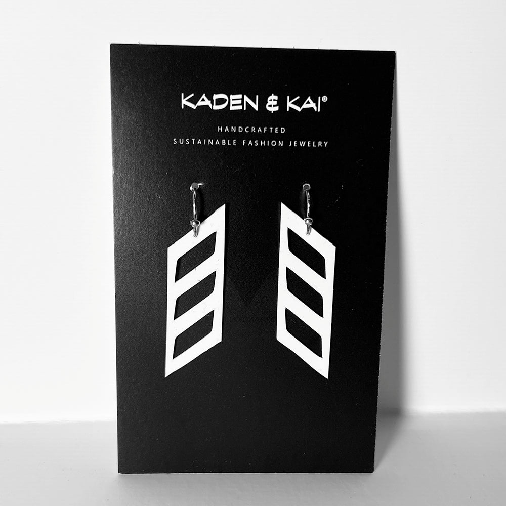 Diver Down Earrings handcrafted in White Verdasil® | Verdari - Designed for Motion | Performance Jewelry |  KADEN & KAI®