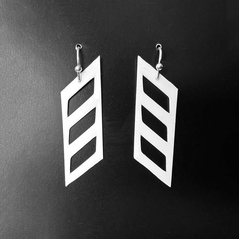 Diver Down Earrings handcrafted in White Verdasil® | Verdari - Designed for Motion | Performance Jewelry |  KADEN & KAI®