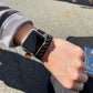 Diver Down Bicycle Tube Bracelet worn with watch | Sustainable Fashion Jewelry | Kaden & Kai