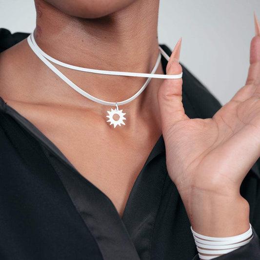 Eclipse Necklace handcrafted in White Verdasil® | Verdari Performance Jewelry |  KADEN & KAI®
