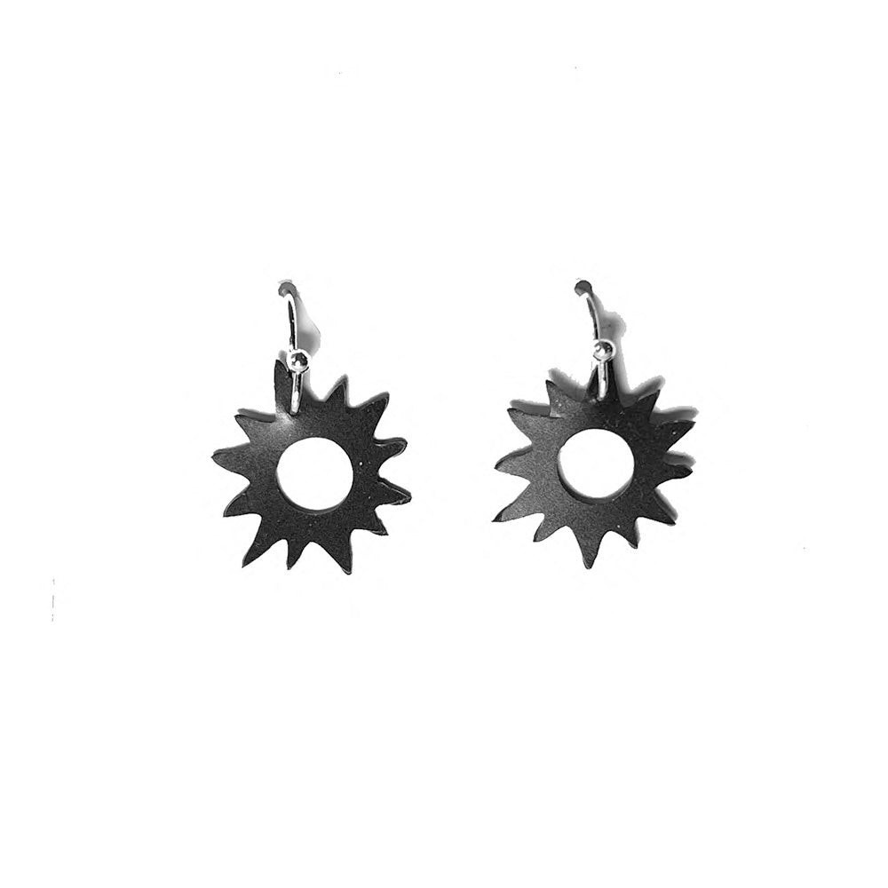 Eclipse Earrings handcrafted in Black Verdasil™, Verdari™ collection — Designed For Motion. Performance jewelry by KADEN & KAI®.