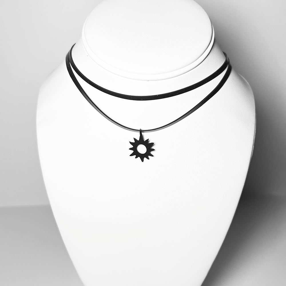 Eclipse Necklace handcrafted in Black Verdasil® | Verdari - Designed for Motion | Sustainable Fashion Jewelry |  KADEN & KAI®