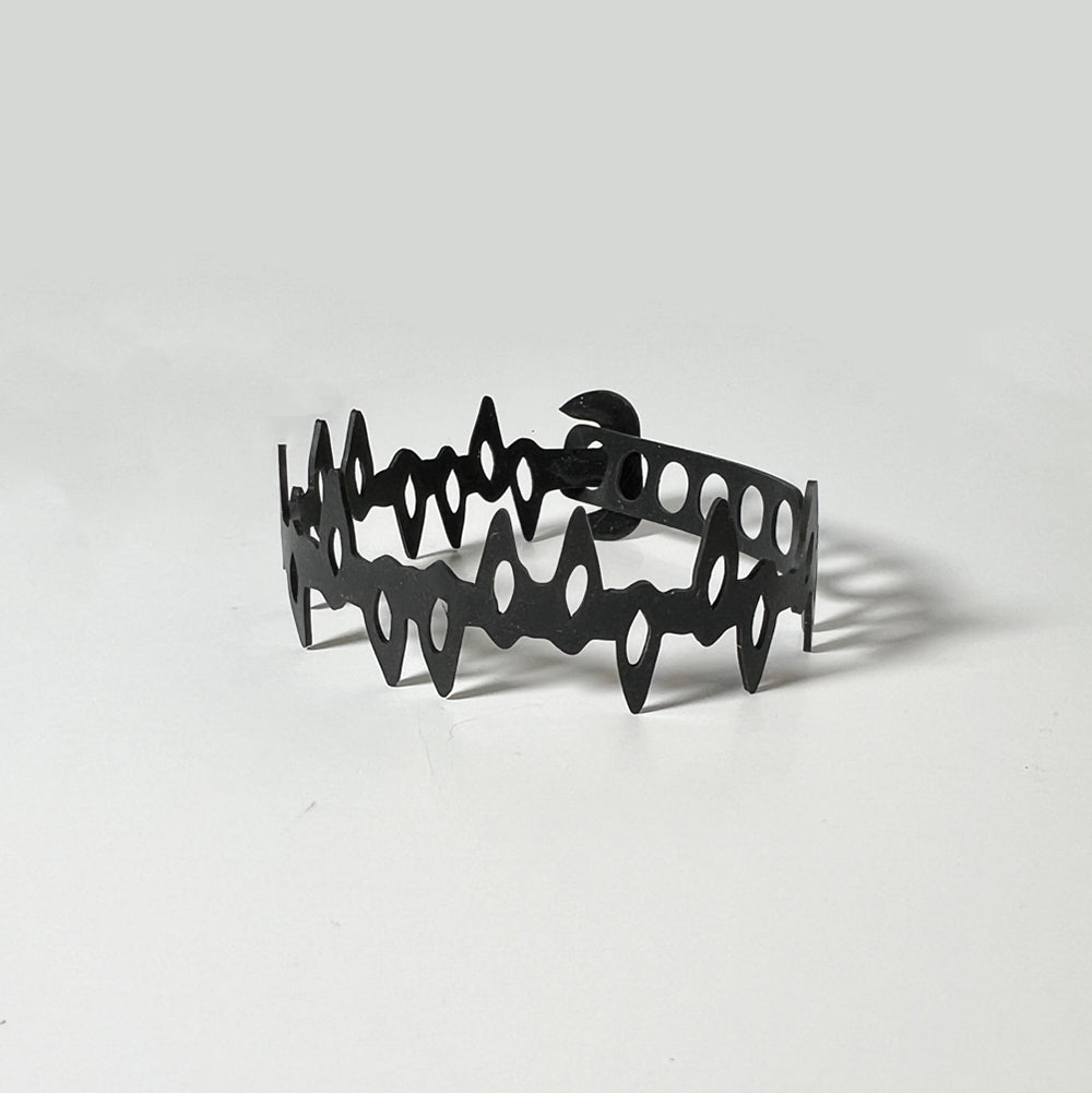 Fang Bracelet handcrafted in Black Verdasil™, Verdacious™ collection — Bold By Design. Performance jewelry by KADEN & KAI®.