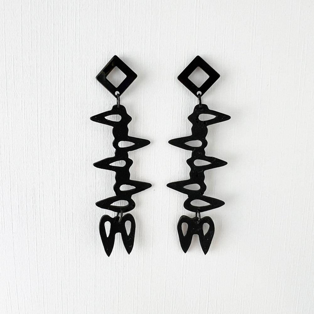 Fang Earrings handcrafted in Black Verdasil® | Verdacious - Bold By Design | Sustainable Fashion Jewelry |  KADEN & KAI®