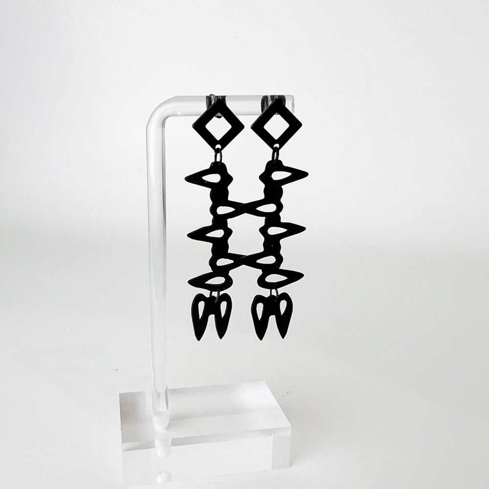 Fang Earrings handcrafted in Black Verdasil® | Verdacious - Bold By Design | Sustainable Fashion Jewelry |  KADEN & KAI®
