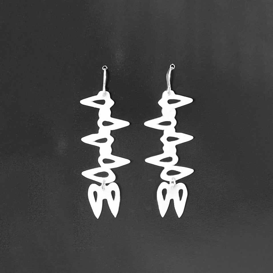 Fang Earrings handcrafted in White Verdasil® | Verdacious - Bold By Design | Sustainable Fashion Jewelry |  KADEN & KAI®