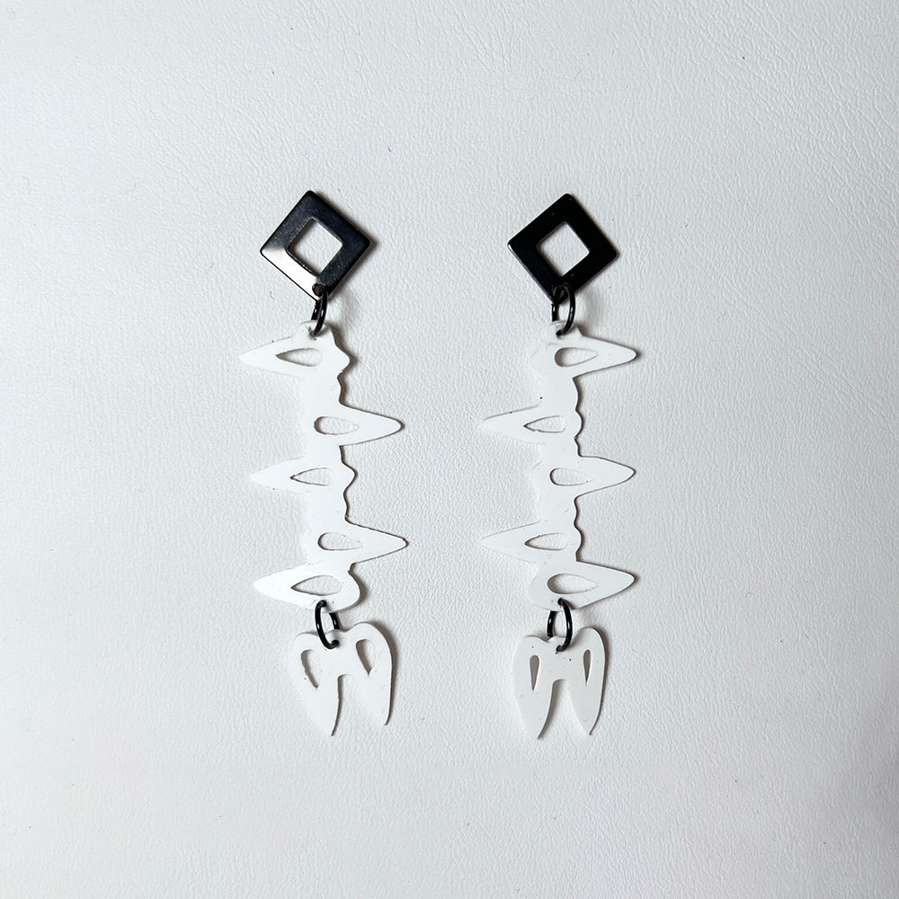 Fang Earrings handcrafted in White Verdasil® | Verdacious - Bold By Design | Performance Jewelry |  KADEN & KAI®