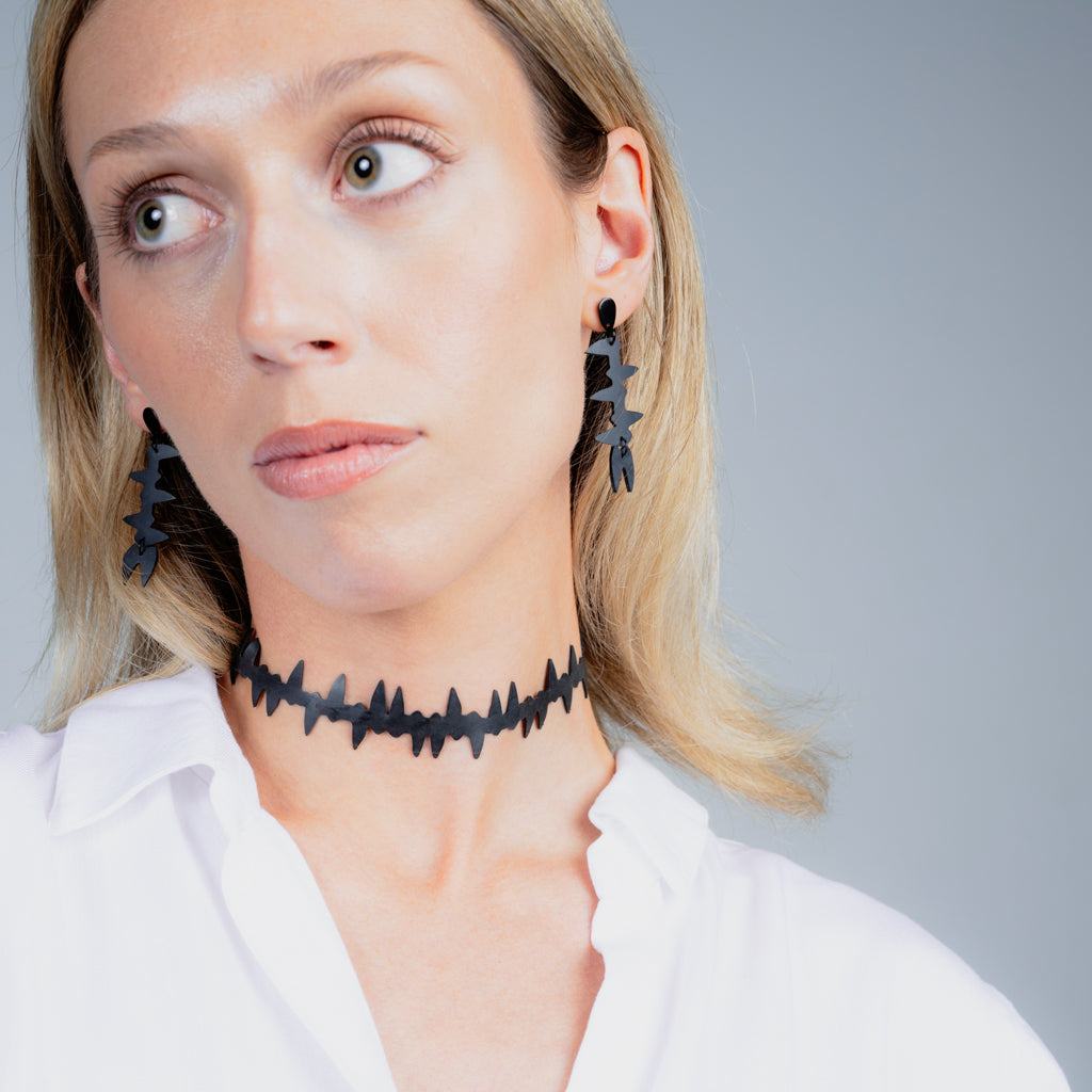 Fierce Choker handcrafted in Black Verdasil® | Verdacious - Bold By Design | Sustainable Fashion Jewelry |  KADEN & KAI®