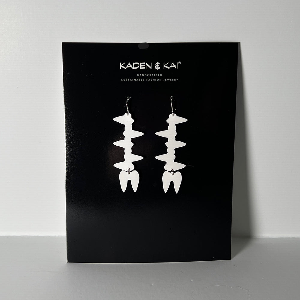 Fierce Earrings handcrafted in White Verdasil® | Verdacious - Bold By Design | Performance Jewelry |  KADEN & KAI®