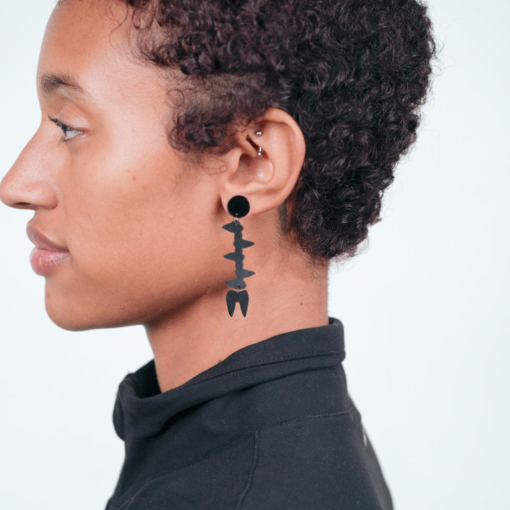 Fierce Earrings handcrafted in Black Verdasil® | Verdacious - Bold By Design | Performance Jewelry |  KADEN & KAI®