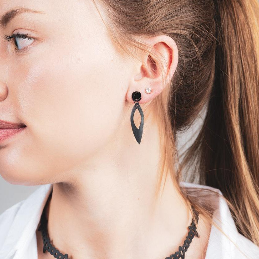 Fierce Tribal Necklace and Earrings handcrafted in Black Verdasil® | Verdacious - Bold By Design | Sustainable Fashion Jewelry |  KADEN & KAI®