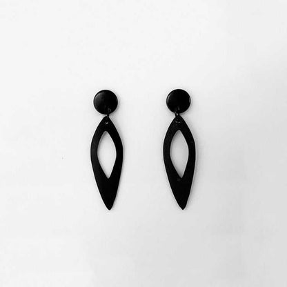 Fierce Tribal Earrings handcrafted in Black Verdasil® | Verdacious - Bold By Design | Sustainable Fashion Jewelry |  KADEN & KAI®